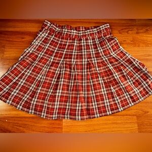 Plaid pleated skirt